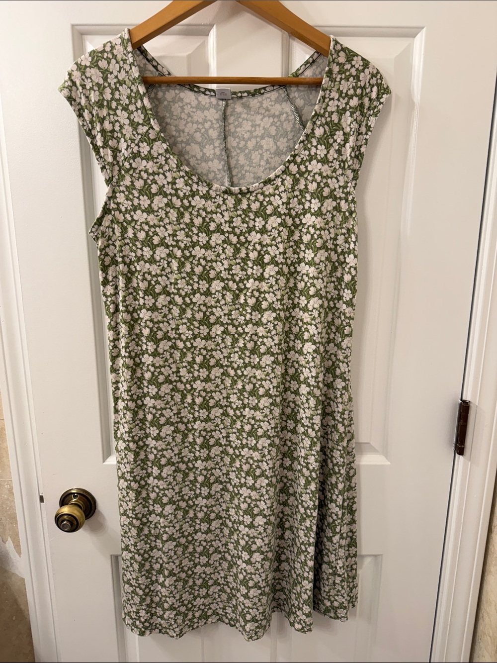 Old Navy Olive Green Floral Midi Dress